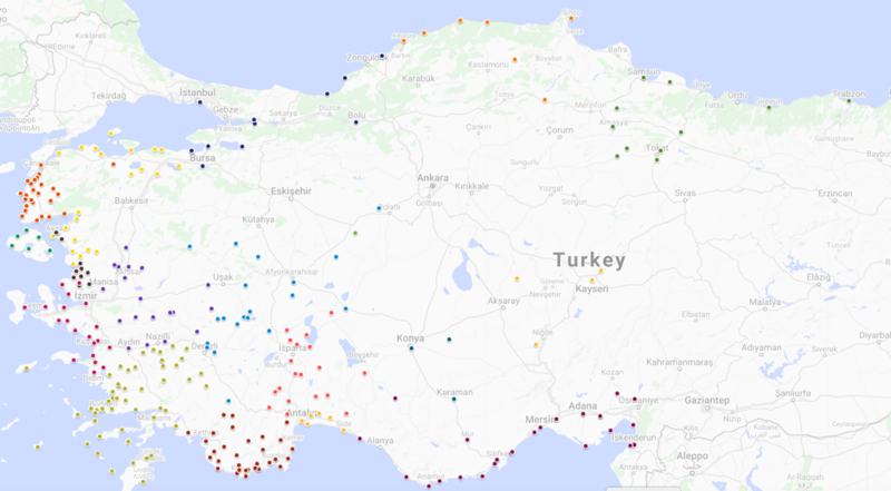 change map of turkey